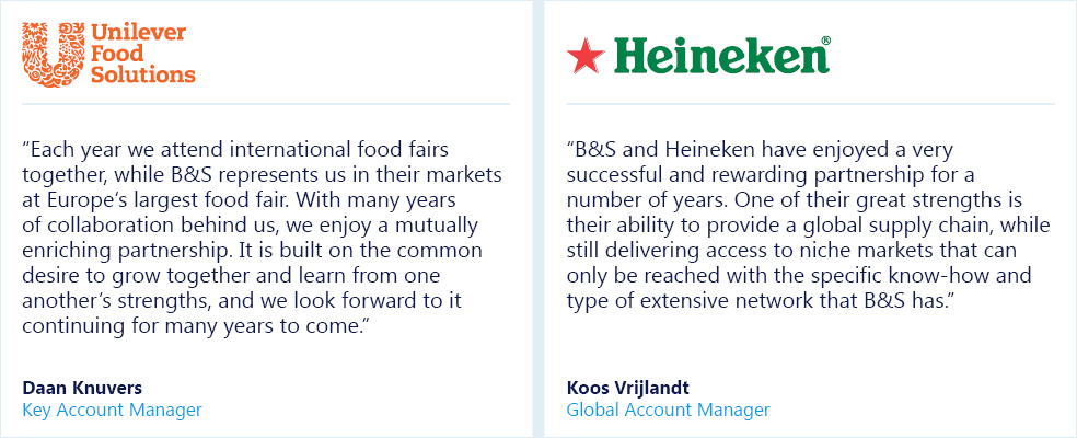 Supplier partnerships - Unilever Food Solutions / Heineken